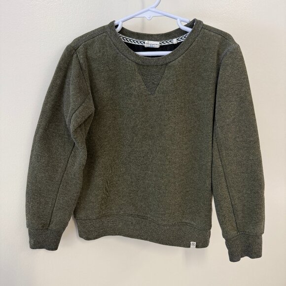 Sovereign Code Kids Boys Dark Olive Green Crewneck Long Sleeve Sweatshirt Top - Picture 1 of 7